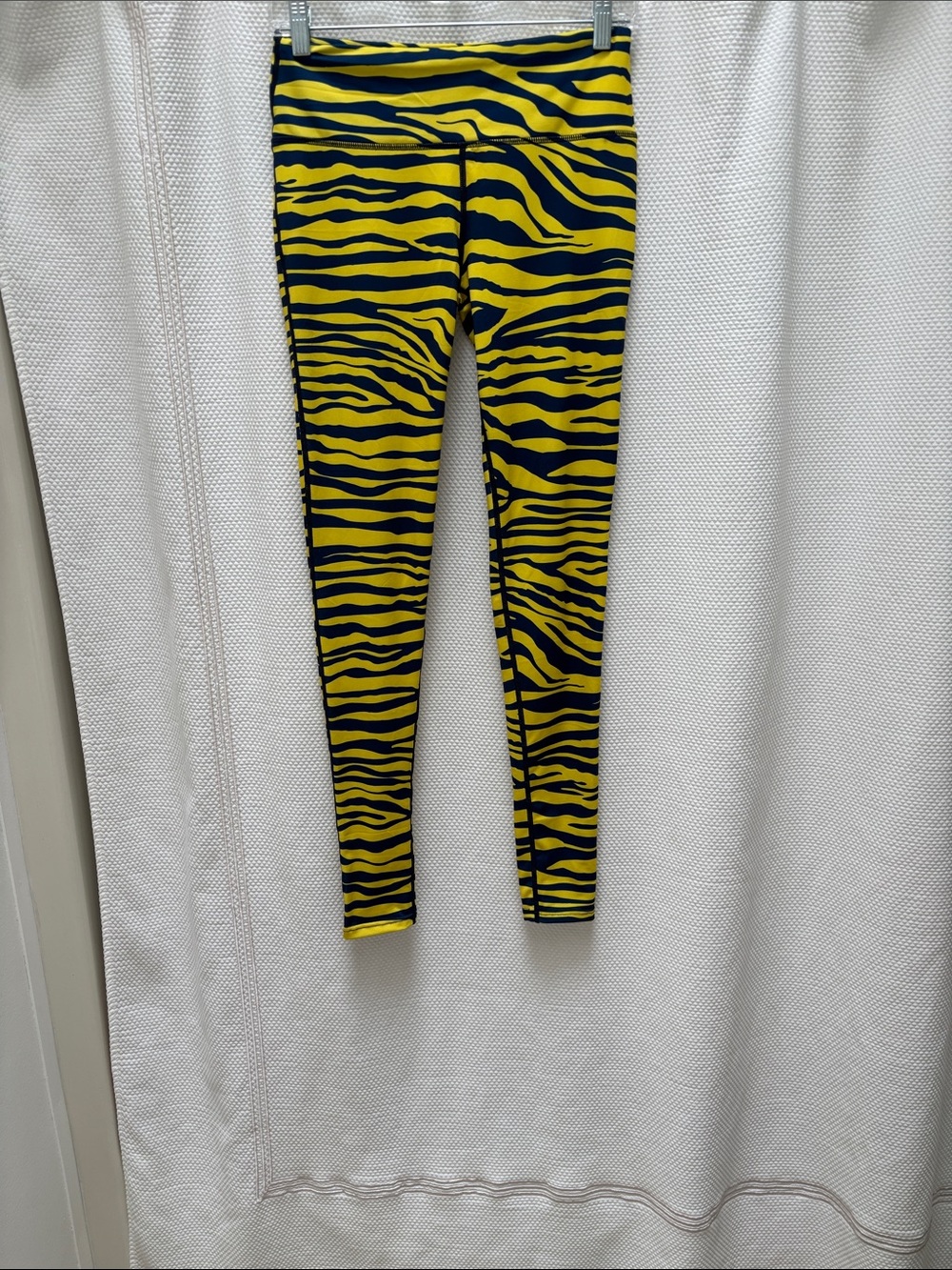 Maize Yellow & Blue Zebra-Print Leggings